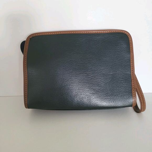 Rudolph Valentino Bag Clutch Wristlet Vintage Zip Pouch Black Brown Leather - Picture 2 of 10